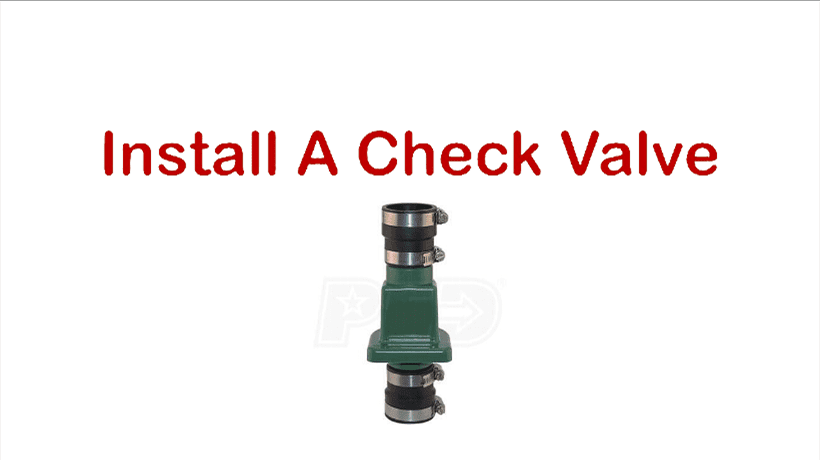 Install a check valve